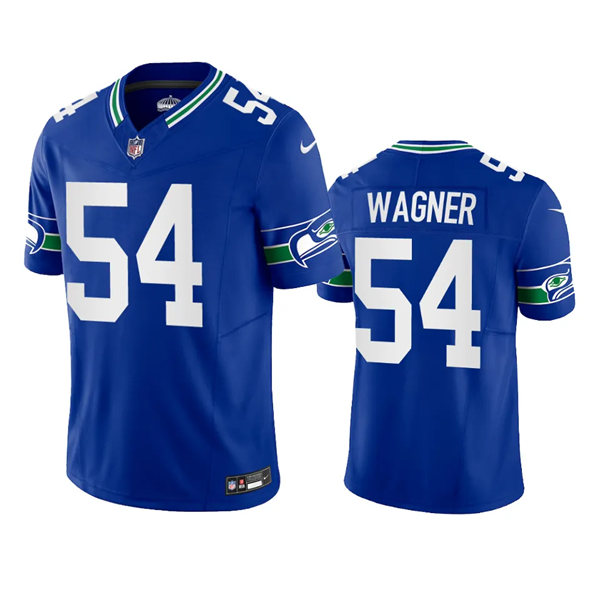 Mens Seattle Seahawks #54 Bobby Wagner Royal Throwback F.U.S.E. Limited Jersey1
