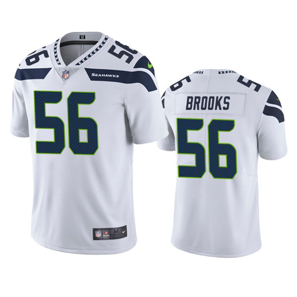 Mens Seattle Seahawks #56 Jordyn Brooks Nike White Vapor Limited Jersey