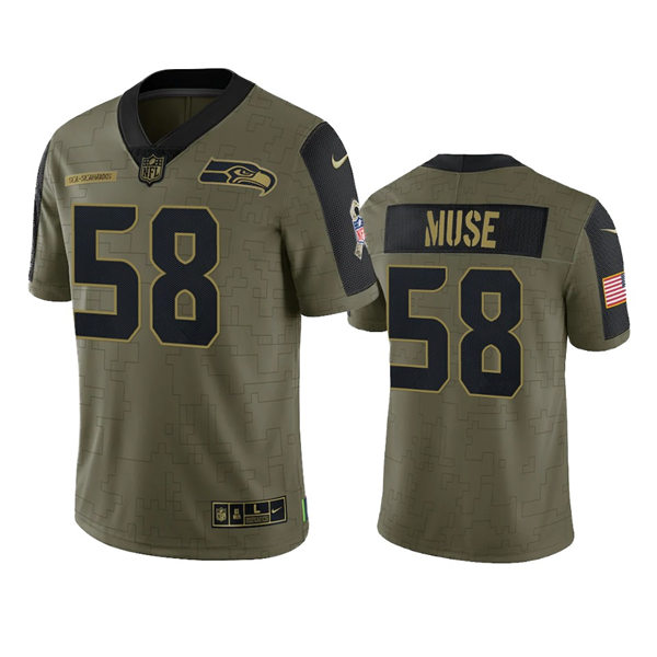 Mens Seattle Seahawks #58 Darrell Taylor Nike Olive 2021 Salute To Service Limited Jersey