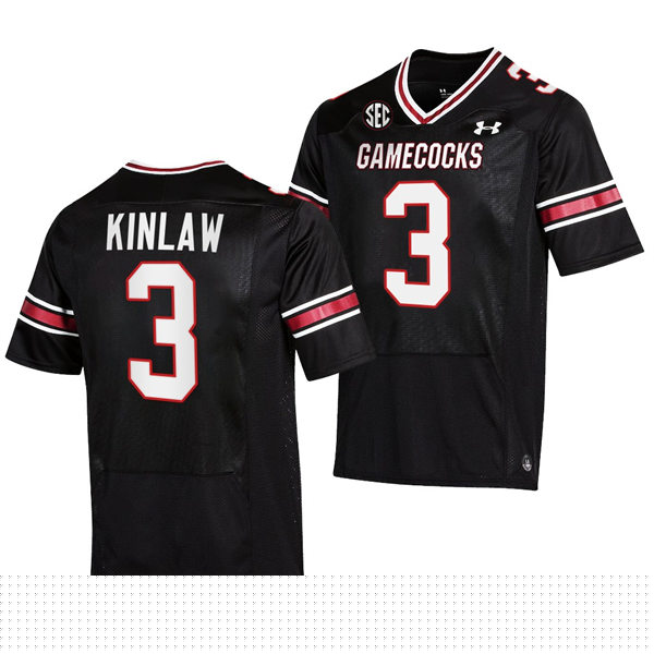 Mens South Carolina Gamecocks #3 Javon Kinlaw 2022 Black College Football Game Jersey