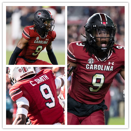 Mens South Carolina Gamecocks #9 Cam Smith Garnet College Football Game Jersey 