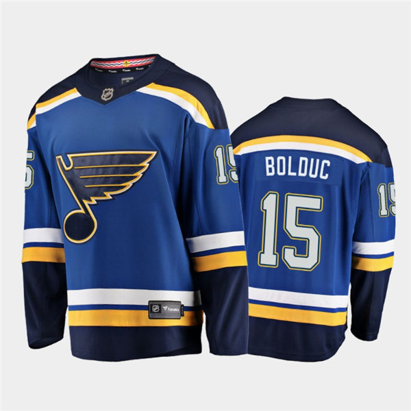 Mens St. Louis Blues #15 Zachary Bolduc adidas Home Blue Jersey Stitched