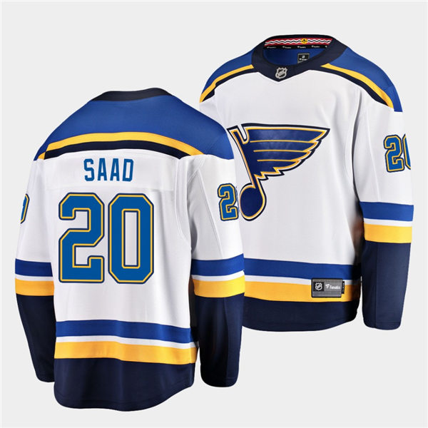Mens St. Louis Blues #20 Brandon Saad adidas White Away Jersey Stitched