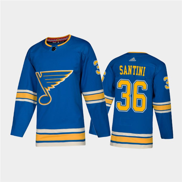 Mens St. Louis Blues #36 Steven Santini adidas Blue Alternate Jersey Stitched