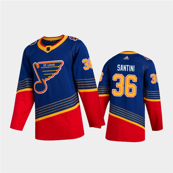 Mens St. Louis Blues #36 Steven Santini adidas Blue Retro 1990's Jersey Stitched