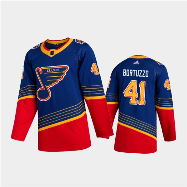 Mens St. Louis Blues #41 Robert Bortuzzo adidas Blue Retro 1990's Jersey Stitched