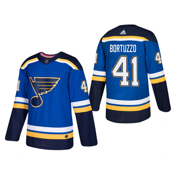 Mens St. Louis Blues #41 Robert Bortuzzo adidas Home Blue Jersey Stitched