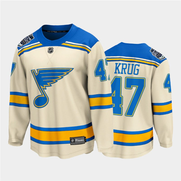 Mens St. Louis Blues #47 Torey Krug adidas Cream 2022 Winter Classic Edition Jersey Stitched