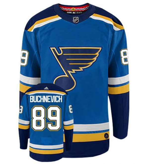 Mens St. Louis Blues #89 Pavel Buchnevich adidas Stitched Home Blue Jersey Stitched