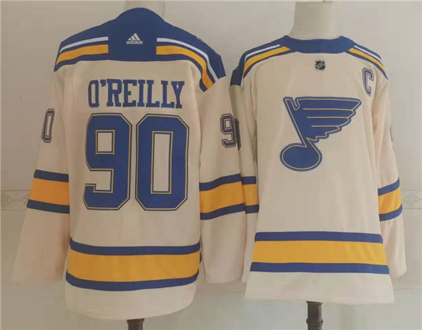 Mens St. Louis Blues #90 Ryan O'Reilly adidas Cream 2022 Winter Classic Edition Jersey Stitched