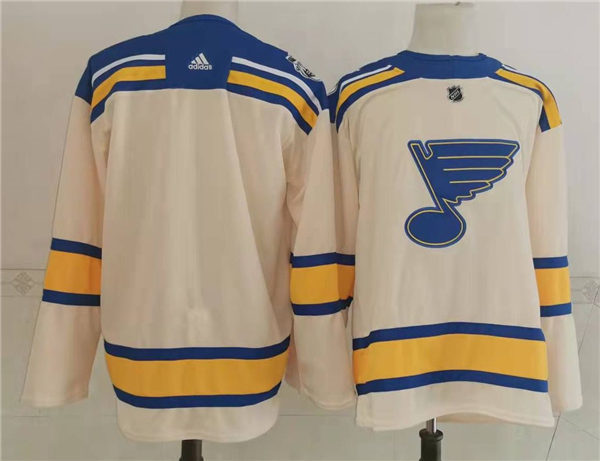 Mens St. Louis Blues Blank adidas Cream 2022 Winter Classic Edition Team Jersey Stitched