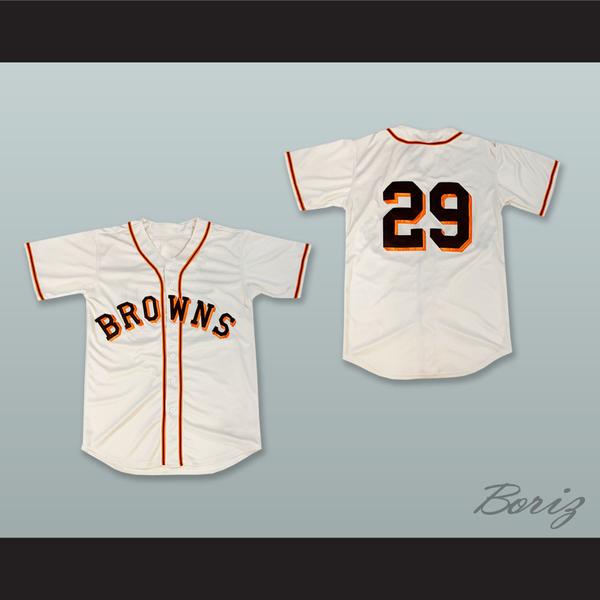 Mens St. Louis Browns #29 Satchel Paige White Stripes MITCHELL & NESS Cooperstown Throwback Baseball Jersey