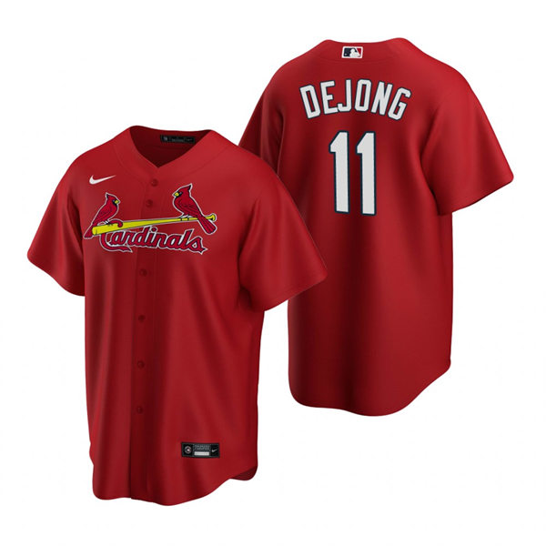 Mens St. Louis Cardinals #11 Paul DeJong Nike Red Alternate CoolBase Jersey
