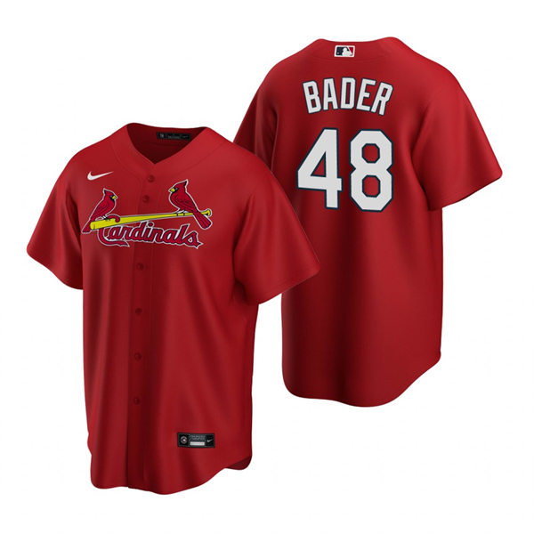 Mens St. Louis Cardinals #48 Harrison Bader Nike Red Alternate CoolBase Jersey
