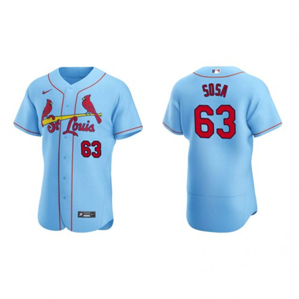 Mens St. Louis Cardinals #63 Edmundo Sosa Nike Light Blue Alternate Flex Base Jersey