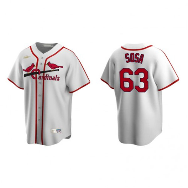 Mens St. Louis Cardinals #63 Edmundo Sosa Nike White Cooperstown Collection Jersey