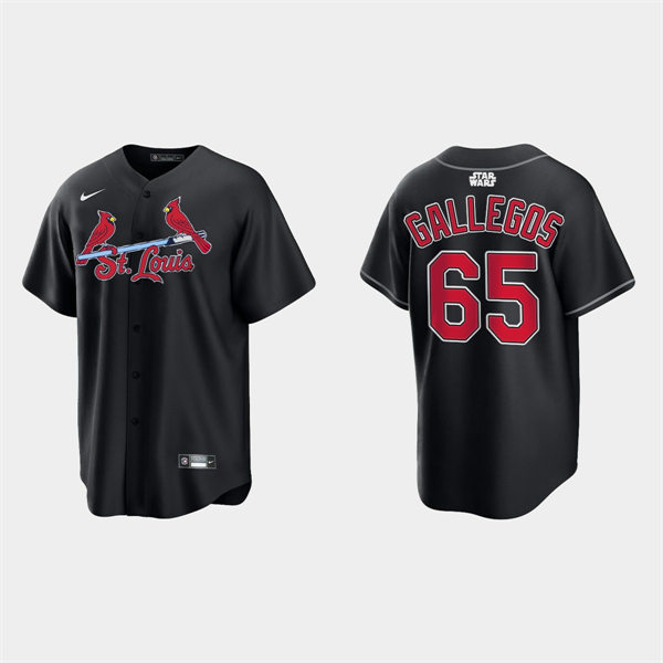 Mens St. Louis Cardinals #63 Giovanny Gallegos Nike 2022 Black Star Wars Jersey