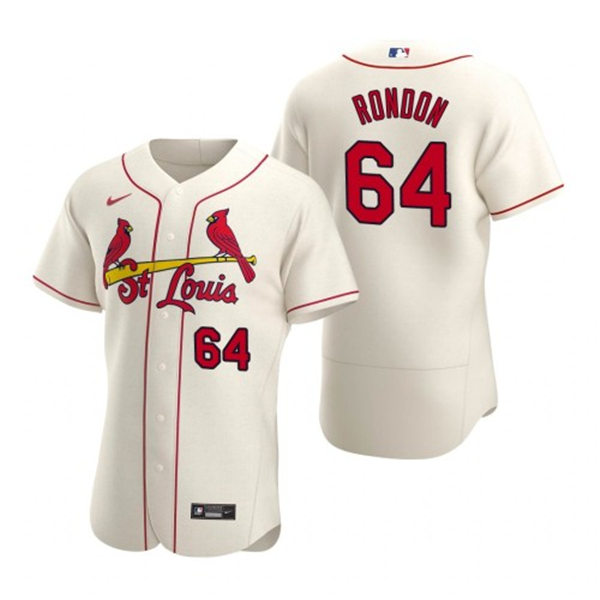 Mens St. Louis Cardinals #64 Jose Rondon Nike Cream Alternate Flex Base Player Jersey
