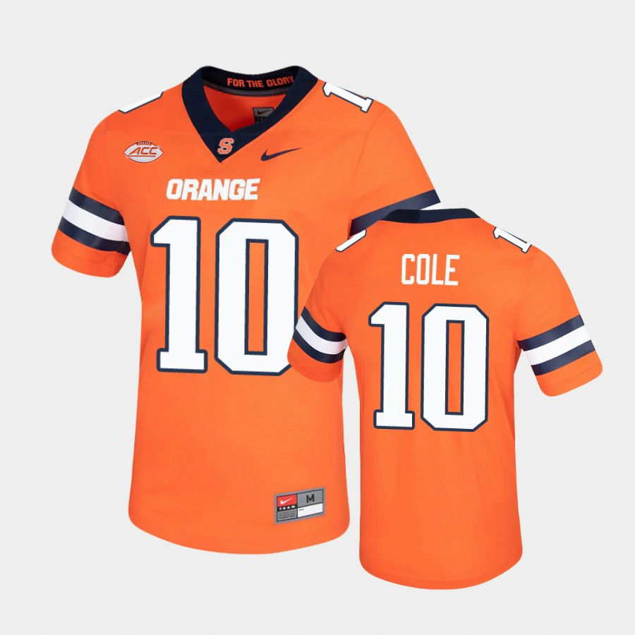 Mens Syracuse Orange #10 Adrian Cole Nike Orange College Football Game Jersey