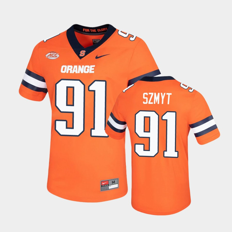 Mens Syracuse Orange #91 Andre Szmyt Nike Orange College Football Game Jersey