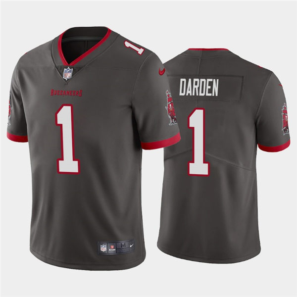 Mens Tampa Bay Buccaneers #1 Jaelon Darden Nike Pewter Alternate Vapor Limited Jersey
