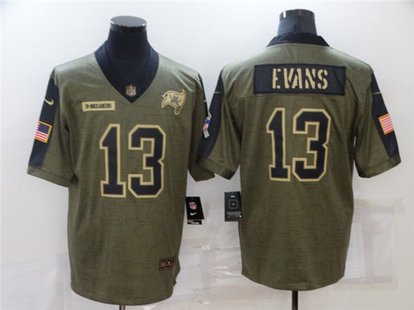 Mens Tampa Bay Buccaneers #13 Mike Evans Nike Olive 2021 Salute To Service Limited Jerse