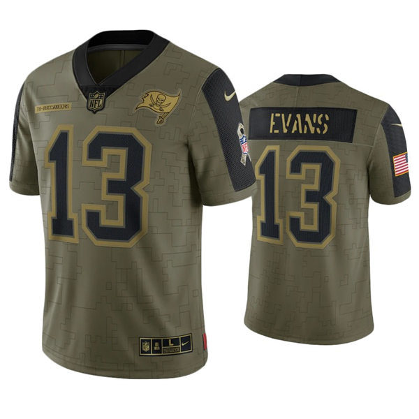 Mens Tampa Bay Buccaneers #13 Mike Evans Nike Olive 2021 Salute To Service Limited Jersey