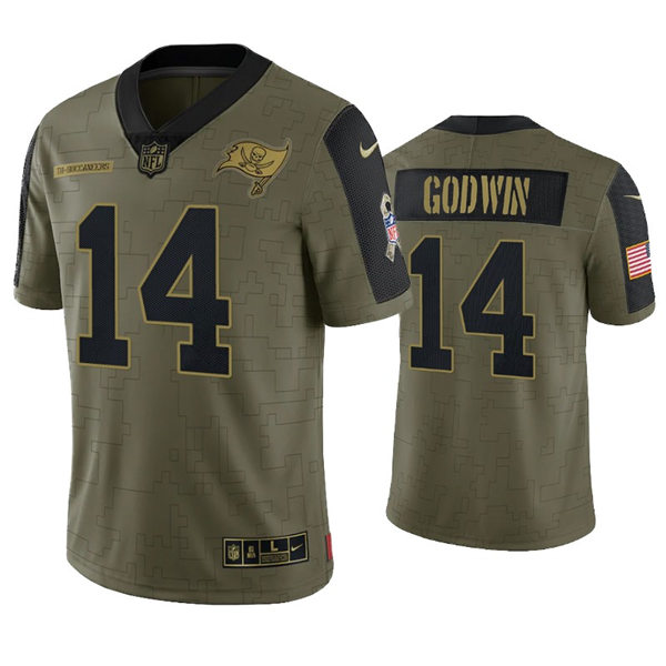 Mens Tampa Bay Buccaneers #14 Chris Godwin Nike Olive 2021 Salute To Service Limited Jersey