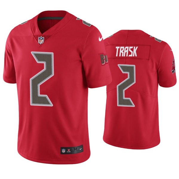 Mens Tampa Bay Buccaneers #2 Kyle Trask Nike Red Color Rush Vapor Limited Jersey