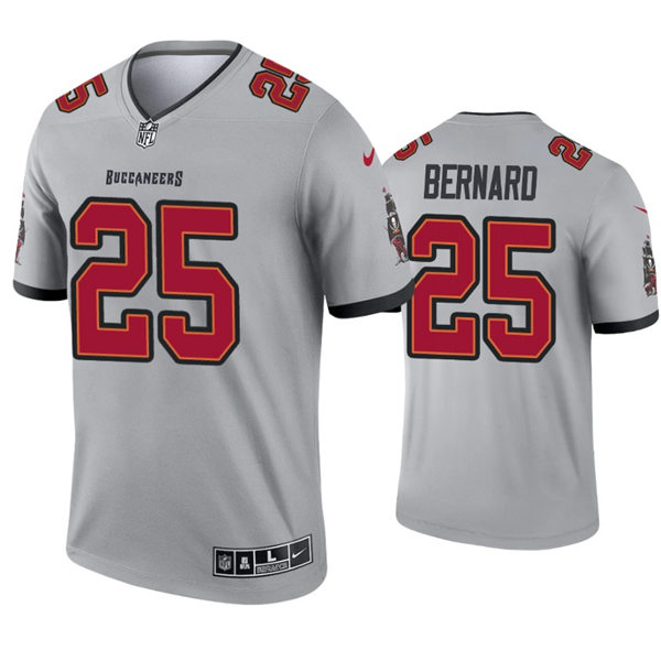 Mens Tampa Bay Buccaneers #25 Giovani Bernard Nike Gray 2021 Inverted Legend Limited Jersey