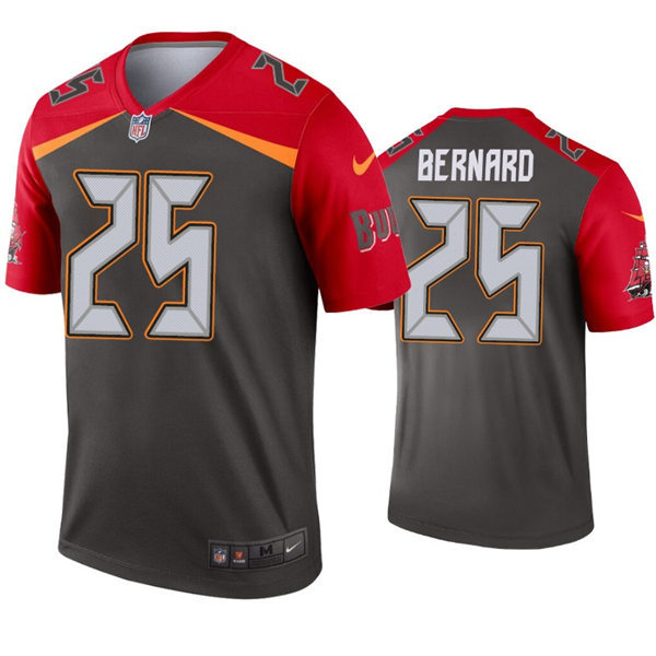 Mens Tampa Bay Buccaneers #25 Giovani Bernard Nike Red Pewter Inverted Legend Jersey