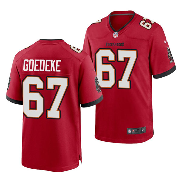 Mens Tampa Bay Buccaneers #67 Luke Goedeke Nike Home Red Vapor Limited Jersey