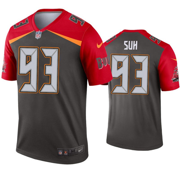 Mens Tampa Bay Buccaneers #93 Ndamukong Suh Nike Red Pewter Inverted Legend Jersey
