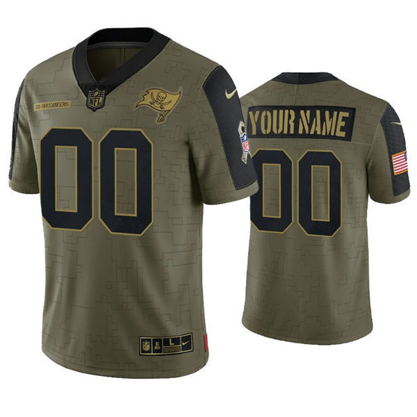 Mens Tampa Bay Buccaneers Custom Nike Olive 2021 Salute To Service Limited Jersey