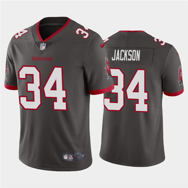 Mens Tampa Bay Buccaneers Retired Player #34 Dexter Jackson Nike Pewter Alternate Vapor Limited Jersey