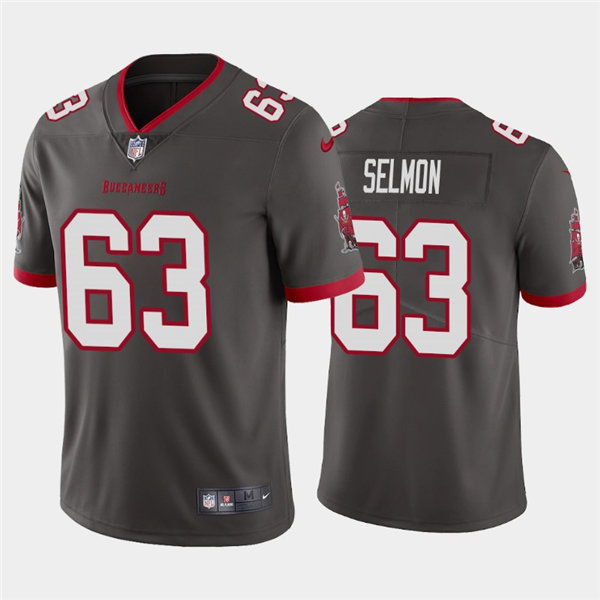 Mens Tampa Bay Buccaneers Retired Player #63 Lee Roy Selmon Nike Pewter Alternate Vapor Limited Jersey