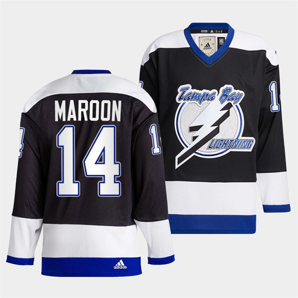 Mens Tampa Bay Lightning #14 Patrick Maroon 2022 Black Team Heritage Classic Jersey Stitched