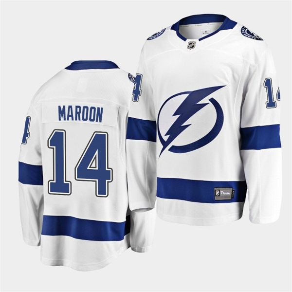 Mens Tampa Bay Lightning #14 Patrick Maroon adidas White Away Jersey Stitched