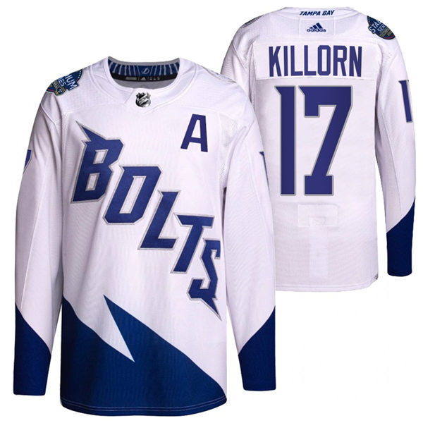 Mens Tampa Bay Lightning #17 Alex Killorn Adidas White 2022 Stadium Series Player Jersey Stitched