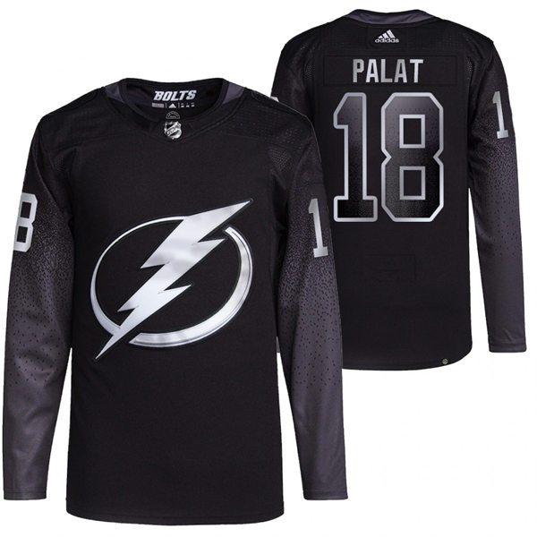 Mens Tampa Bay Lightning #18 Ondrej Palat adidas Black Alternate Player Jersey Stitched