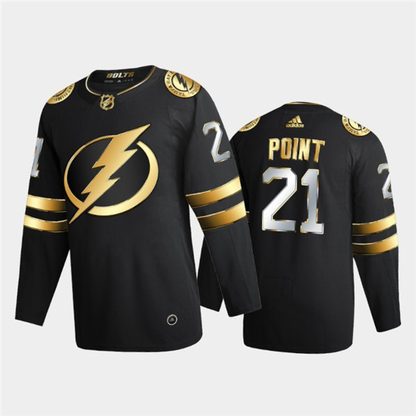 Mens Tampa Bay Lightning #21 Brayden Point Adidas Black Golden Limited Edition Jersey Stitched