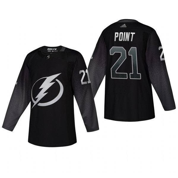 Mens Tampa Bay Lightning #21 Brayden Point adidas Black Alternate Player Jersey Stitched