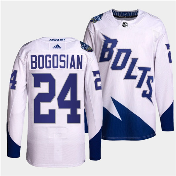Mens Tampa Bay Lightning #24 Zach Bogosian Adidas White 2022 Stadium Series Player Jersey Stitched