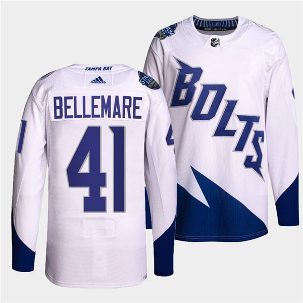 Mens Tampa Bay Lightning #41 Pierre-Edouard Bellemare Adidas White 2022 Stadium Series Player Jersey Stitched