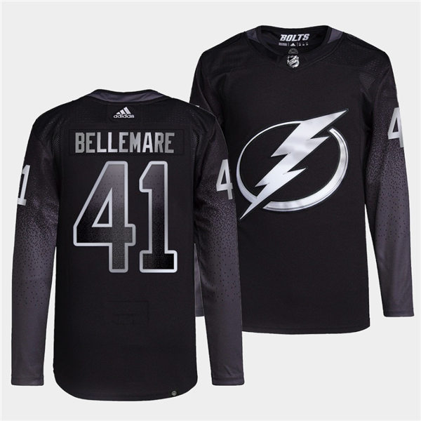 Mens Tampa Bay Lightning #41 Pierre-Edouard Bellemare adidas Black Alternate Player Jersey Stitched