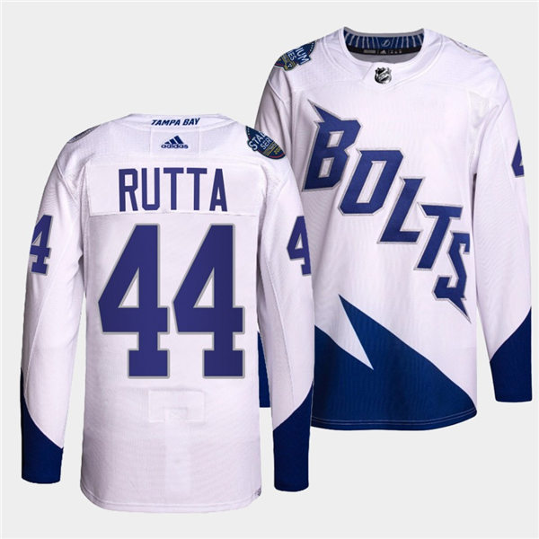 Mens Tampa Bay Lightning #44 Jan Rutta Adidas White 2022 Stadium Series Player Jersey Stitched