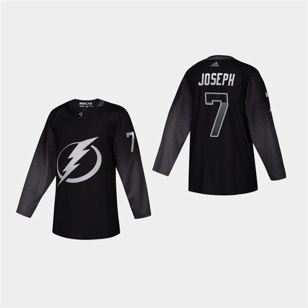 Mens Tampa Bay Lightning #7 Mathieu Joseph adidas Black Alternate Player Jersey Stitched