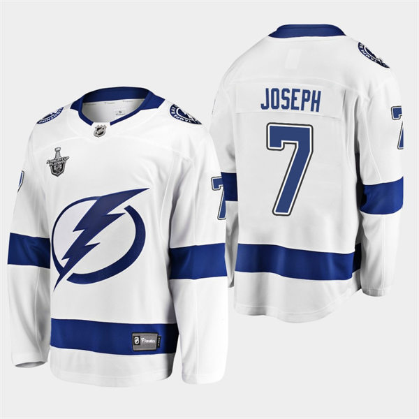Mens Tampa Bay Lightning #7 Mathieu Joseph adidas White Away Jersey Stitched