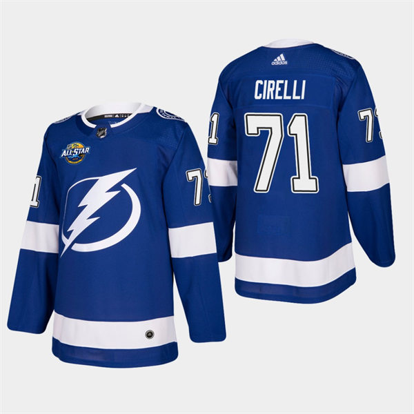 Mens Tampa Bay Lightning #71 Anthony Cirelli adidas Home Blue Jersey Stitched