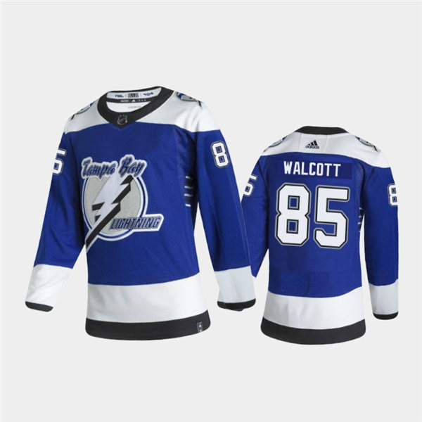 Mens Tampa Bay Lightning #85 Daniel Walcott Adidas Royal 2021 Reverse Retro Jersey Stitched